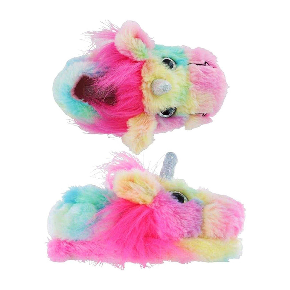Multicoloured - Side - K Collection Womens-Ladies Unicorn Plush 3D Slippers