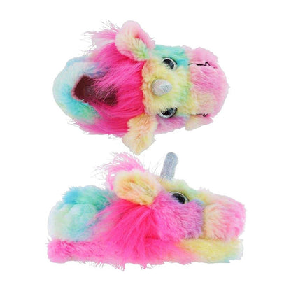 Multicoloured - Side - K Collection Womens-Ladies Unicorn Plush 3D Slippers