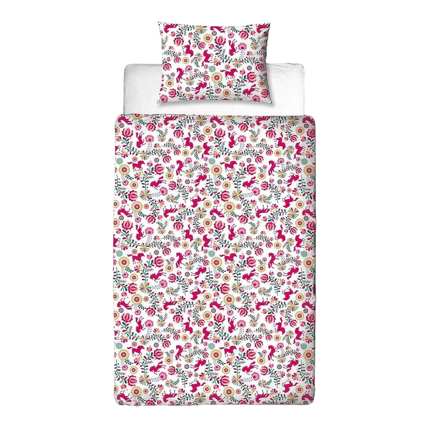 Pink-Multicoloured - Back - Spirit Fiesta Reversible Duvet Set