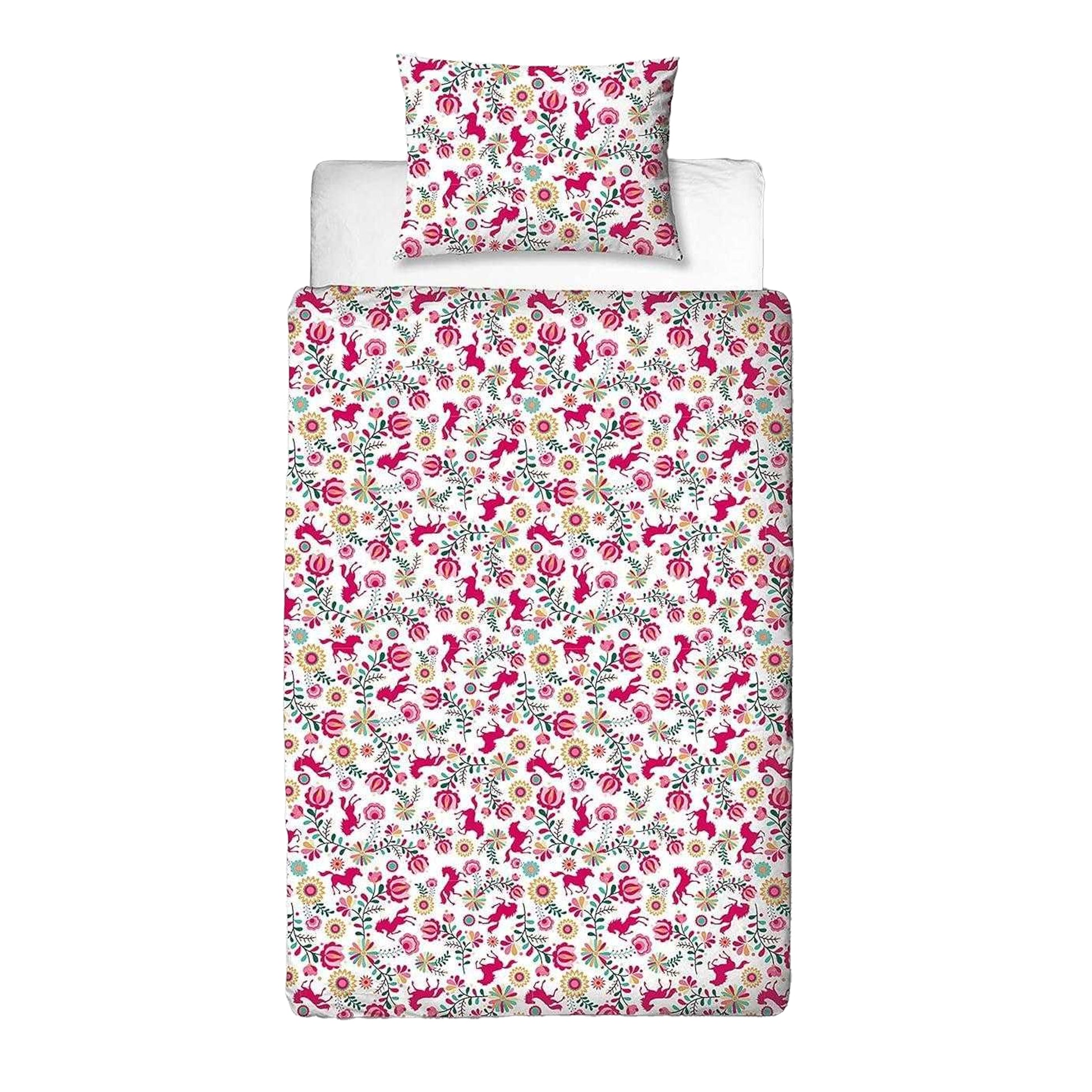Pink-Multicoloured - Back - Spirit Fiesta Reversible Duvet Set