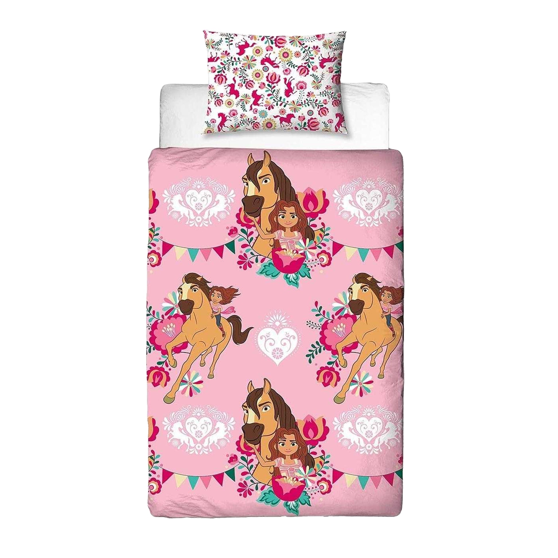 Pink-Multicoloured - Front - Spirit Fiesta Reversible Duvet Set