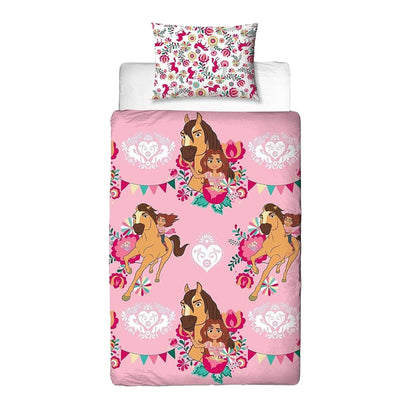Pink-Multicoloured - Front - Spirit Fiesta Reversible Duvet Set