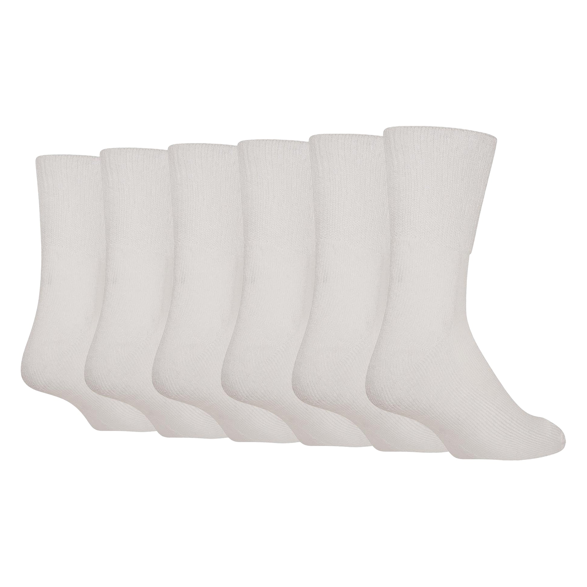 White - Front - Soxy Mens Bamboo Extra Wide Diabetic Socks (Pack of 6)