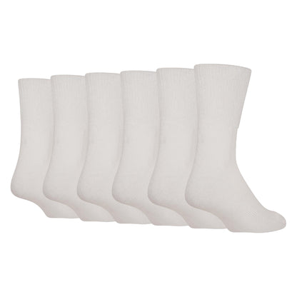 White - Front - Soxy Mens Bamboo Extra Wide Diabetic Socks (Pack of 6)