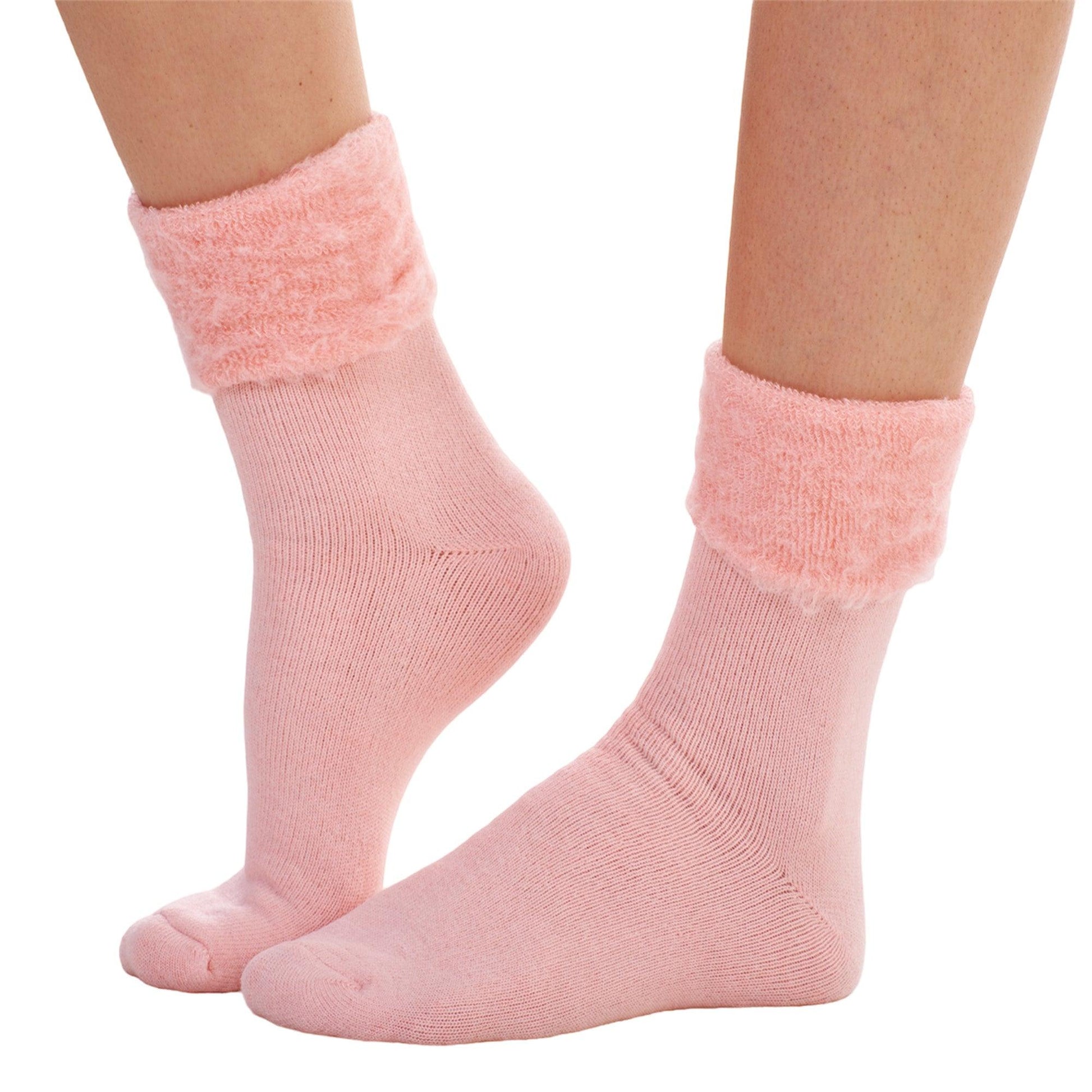 Pastel - Side - Soxy Womens-Ladies Thermal Fleece Socks (Pack of 6)