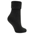 Black - Back - Soxy Womens-Ladies Thermal Fleece Socks (Pack of 6)