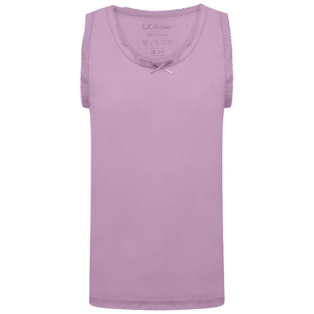 Multicoloured - Side - KidCollection Girls Vest Top (Pack of 6)