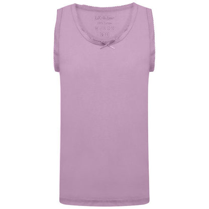 Multicoloured - Side - KidCollection Girls Vest Top (Pack of 6)