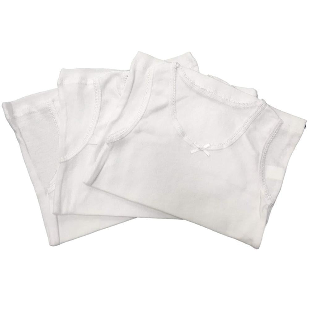 White - Front - KidCollection Girls Vest Top (Pack of 6)