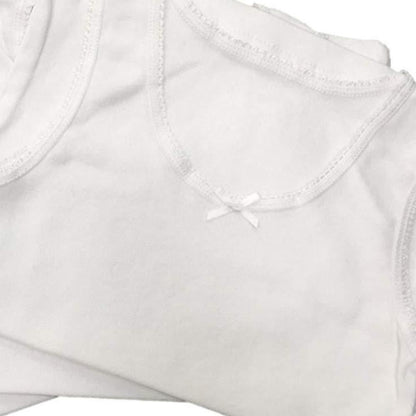 White - Back - KidCollection Girls Vest Top (Pack of 6)