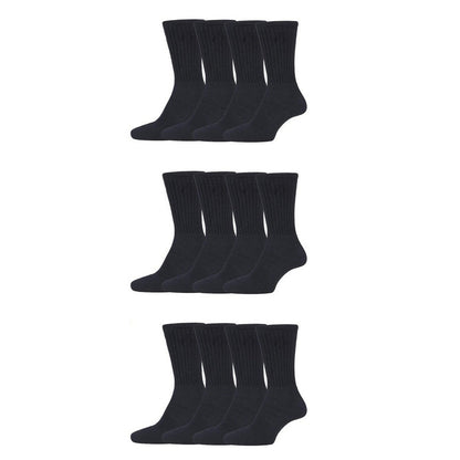 Black - Back - Soxy Mens Socks (Pack of 12)