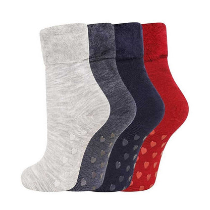 Multicoloured - Front - Soxy Womens-Ladies Animals Fleece Lined Socks (Pack of 4)