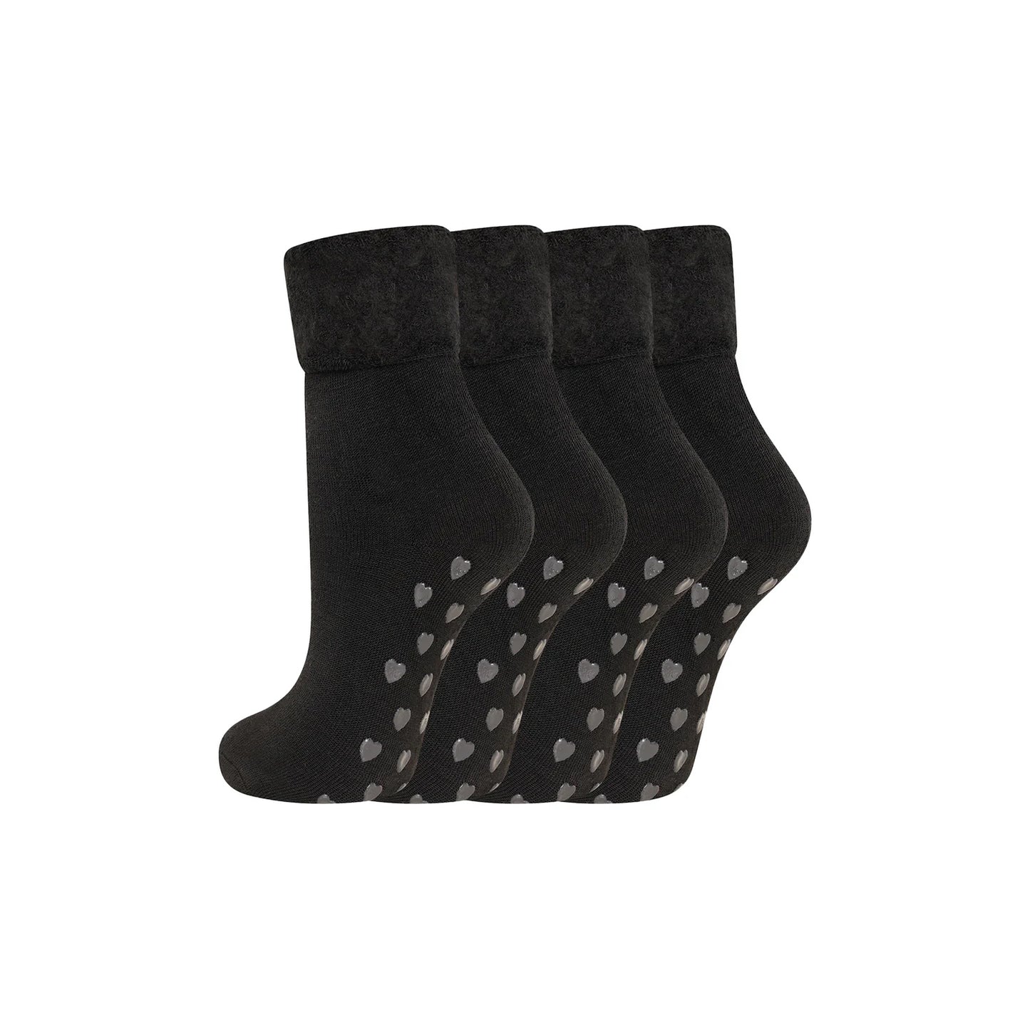 Black - Front - Soxy Womens-Ladies Animals Fleece Lined Socks (Pack of 4)