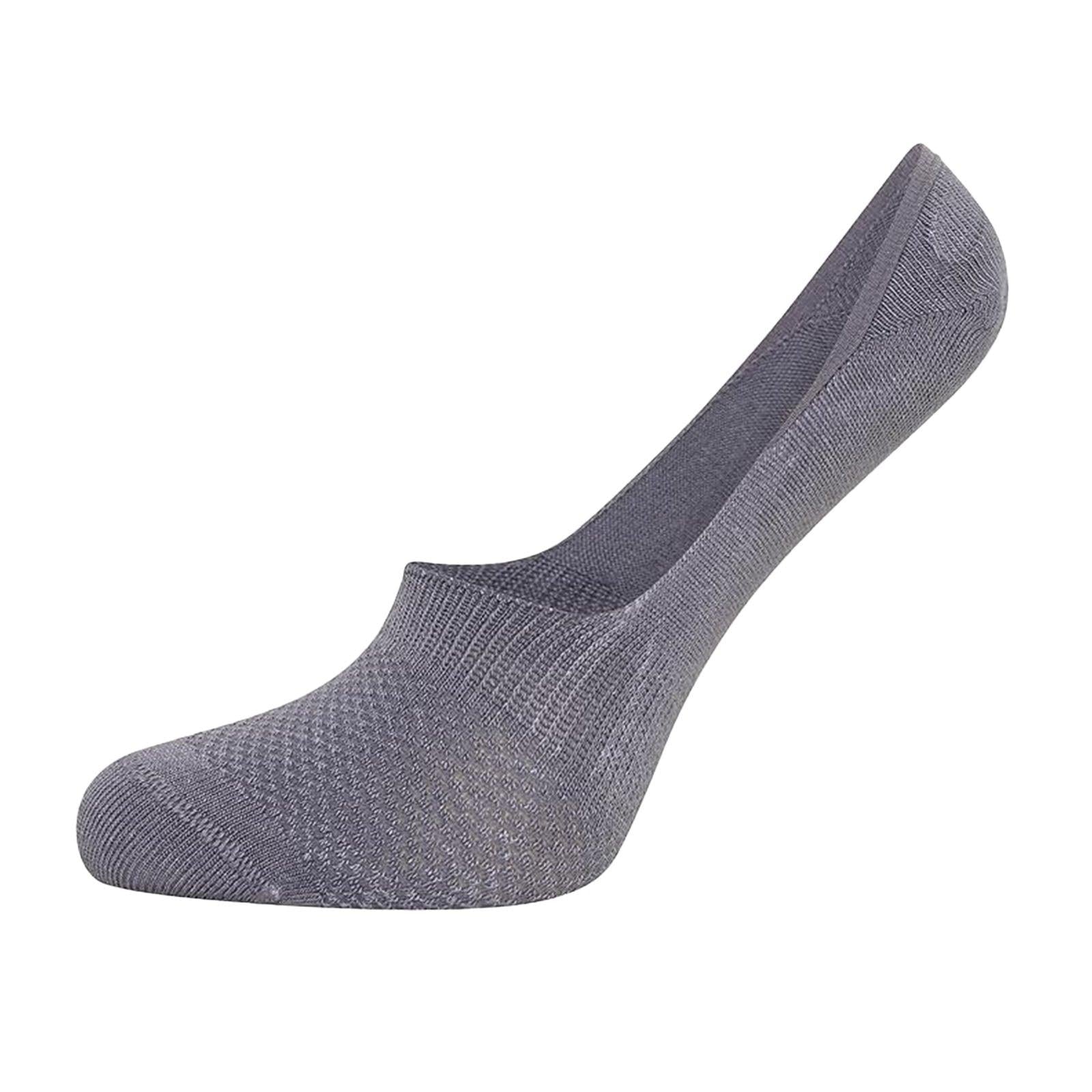 Dark Grey - Back - Soxy Womens-Ladies Bamboo Liner Socks (Pack of 6)