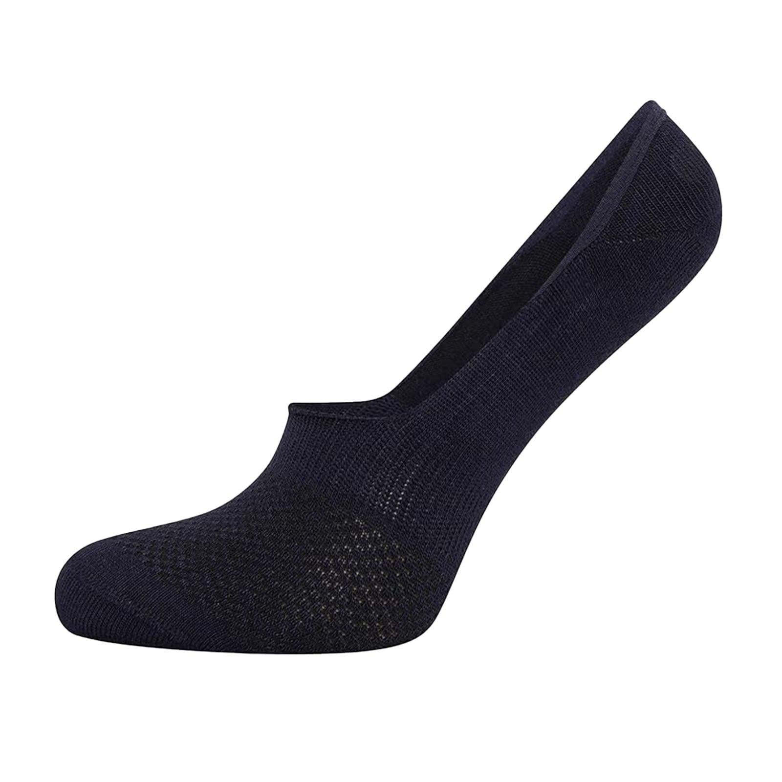 Navy - Back - Soxy Womens-Ladies Bamboo Liner Socks (Pack of 6)