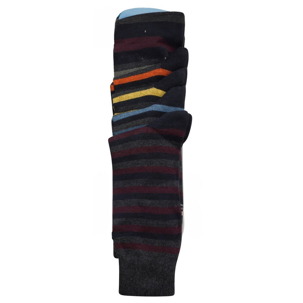 Multicoloured - Side - Ex Store Mens Striped Socks (Pack of 10)
