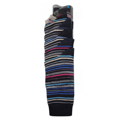 Multicoloured - Back - Ex Store Mens Striped Socks (Pack of 10)