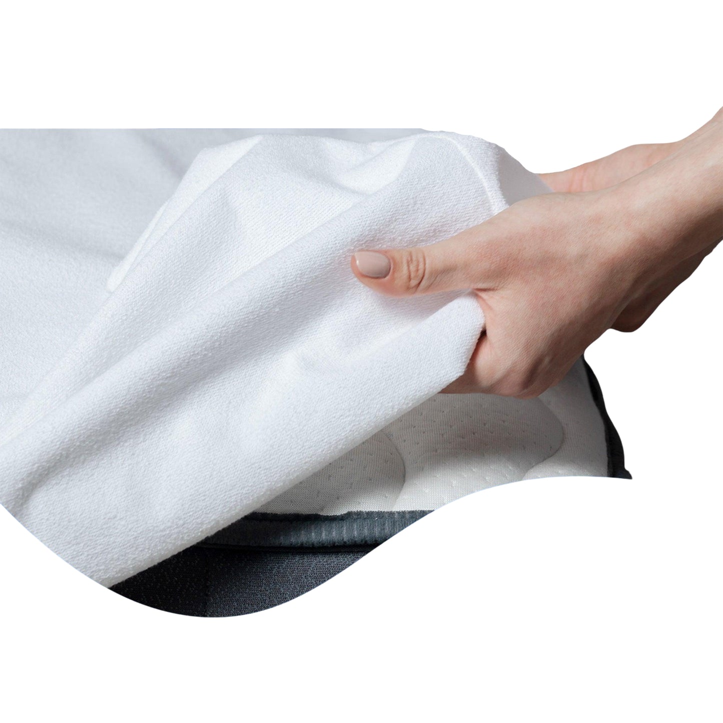 White - Back - K Collection Terrycloth Mattress Protector