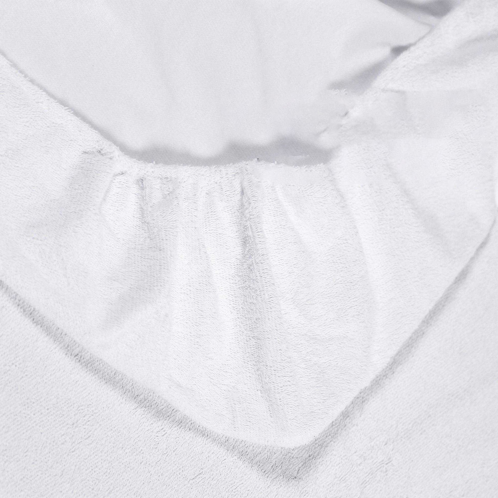 White - Side - K Collection Terrycloth Mattress Protector