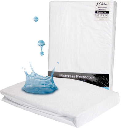White - Front - K Collection Terrycloth Mattress Protector