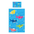 Blue-Multicoloured - Front - Baby Shark Childrens-Kids Doo Doo Reversible Duvet Cover Set