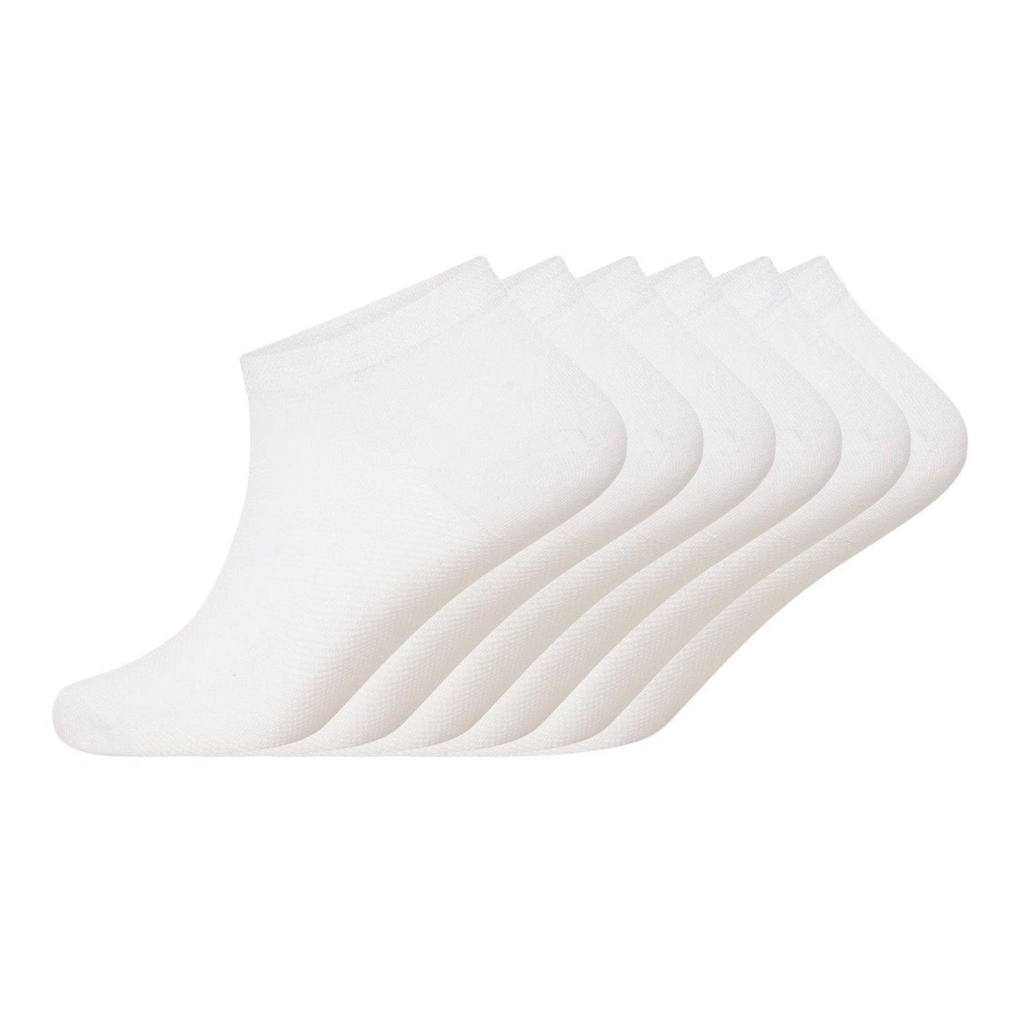 White - Front - Soxy Mens Bamboo Ankle Socks (Pack of 6)