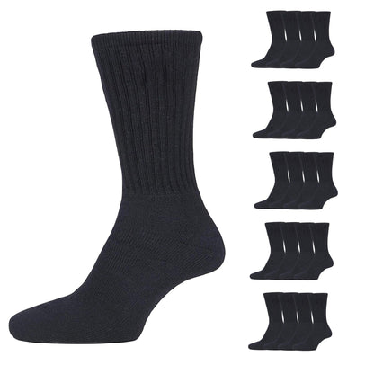 Black - Front - Soxy Mens Cotton Socks (Pack of 20)