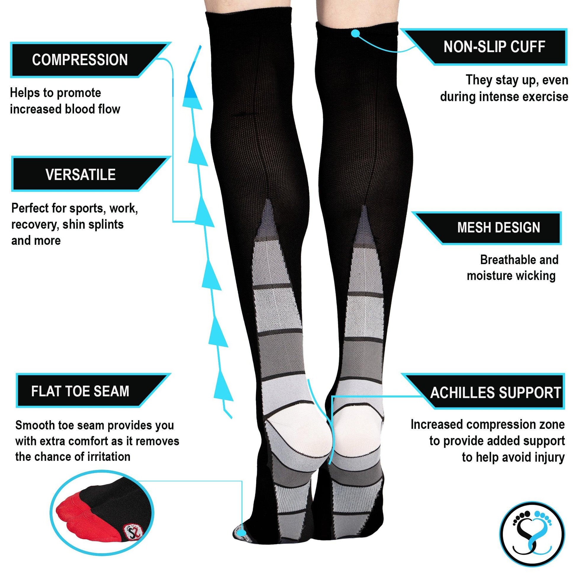 Multicoloured - Back - Public Dealz Mens Compression Socks