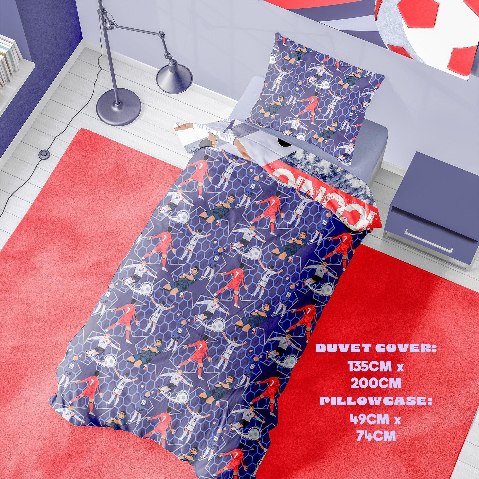 Multicoloured - Side - K Collection Its Coming Home Iconic Panel Duvet Set