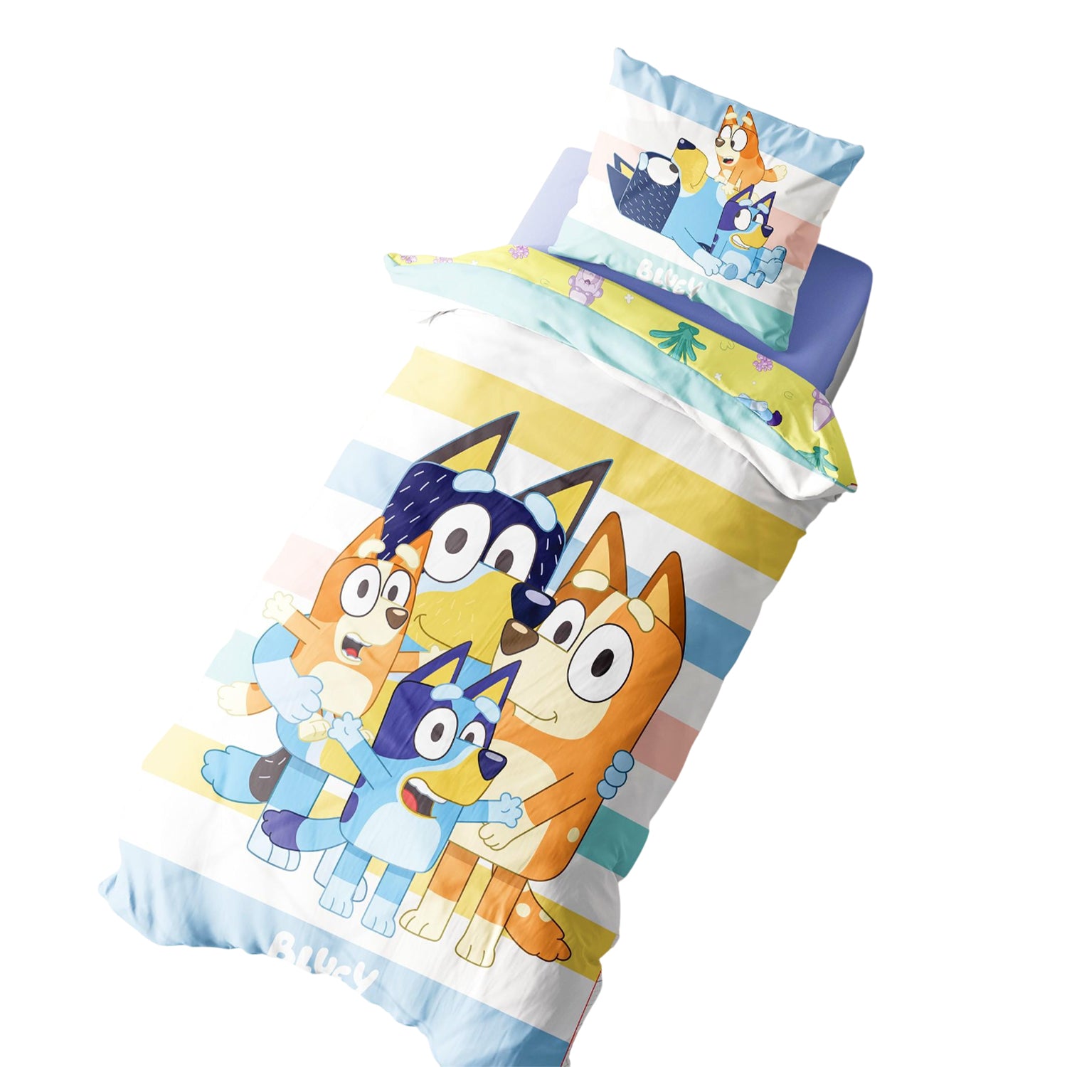Multicoloured - Front - Bluey Heeler Family Panel Reversible Duvet Set