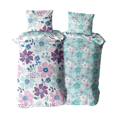 Multicoloured - Lifestyle - K Collection Rotary Floral Panelled Duvet Set