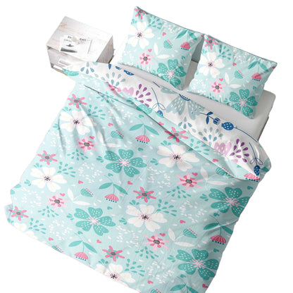 Multicoloured - Pack Shot - K Collection Rotary Floral Panelled Duvet Set