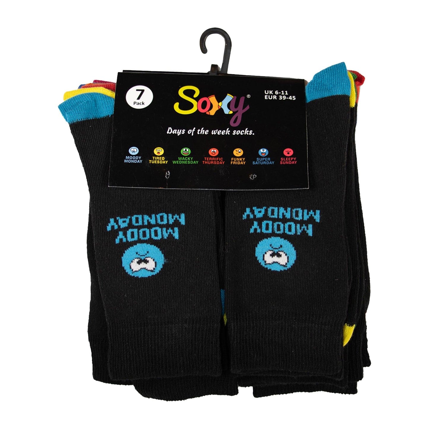 Multicoloured - Close up - Public Dealz Mens Mood Of The Week Socks (Pack of 7)