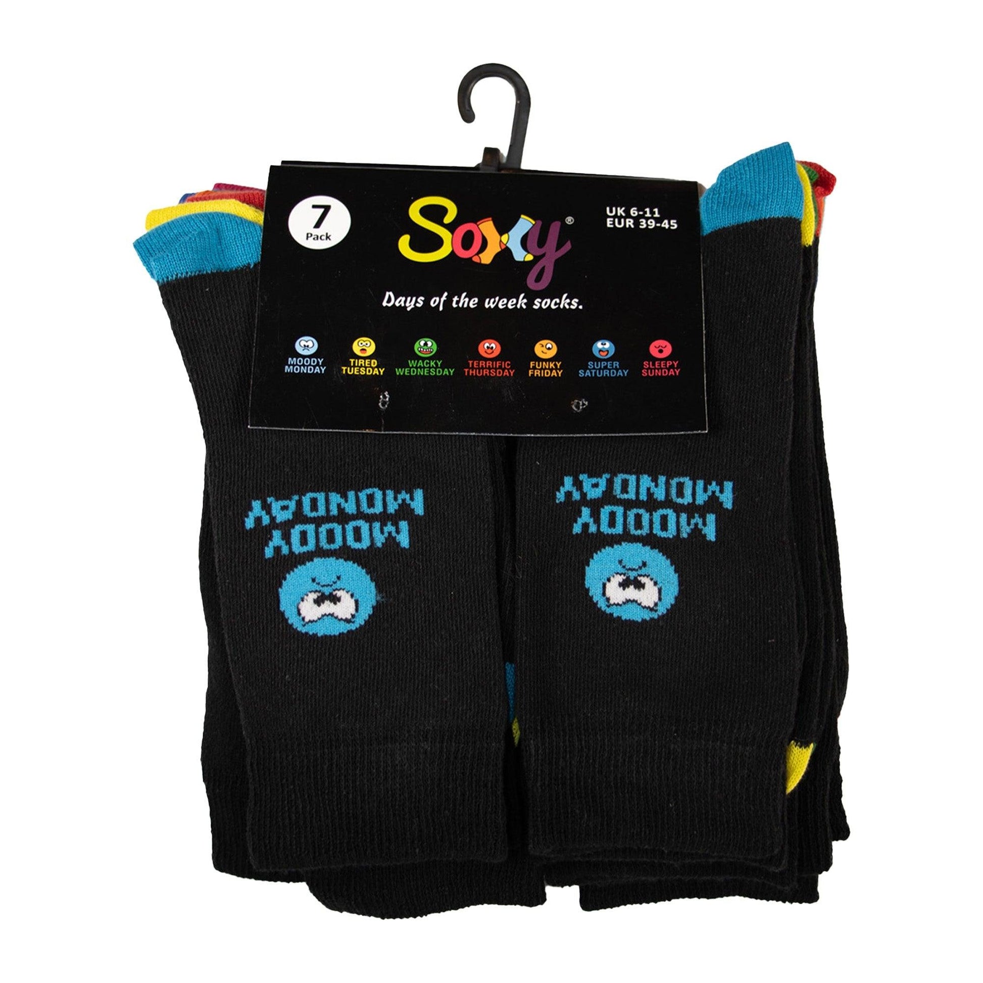 Multicoloured - Close up - Public Dealz Mens Mood Of The Week Socks (Pack of 7)