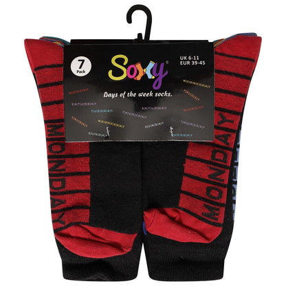 Multicoloured - Close up - Public Dealz Mens Days Of The Week Cotton Socks (Pack of 7)