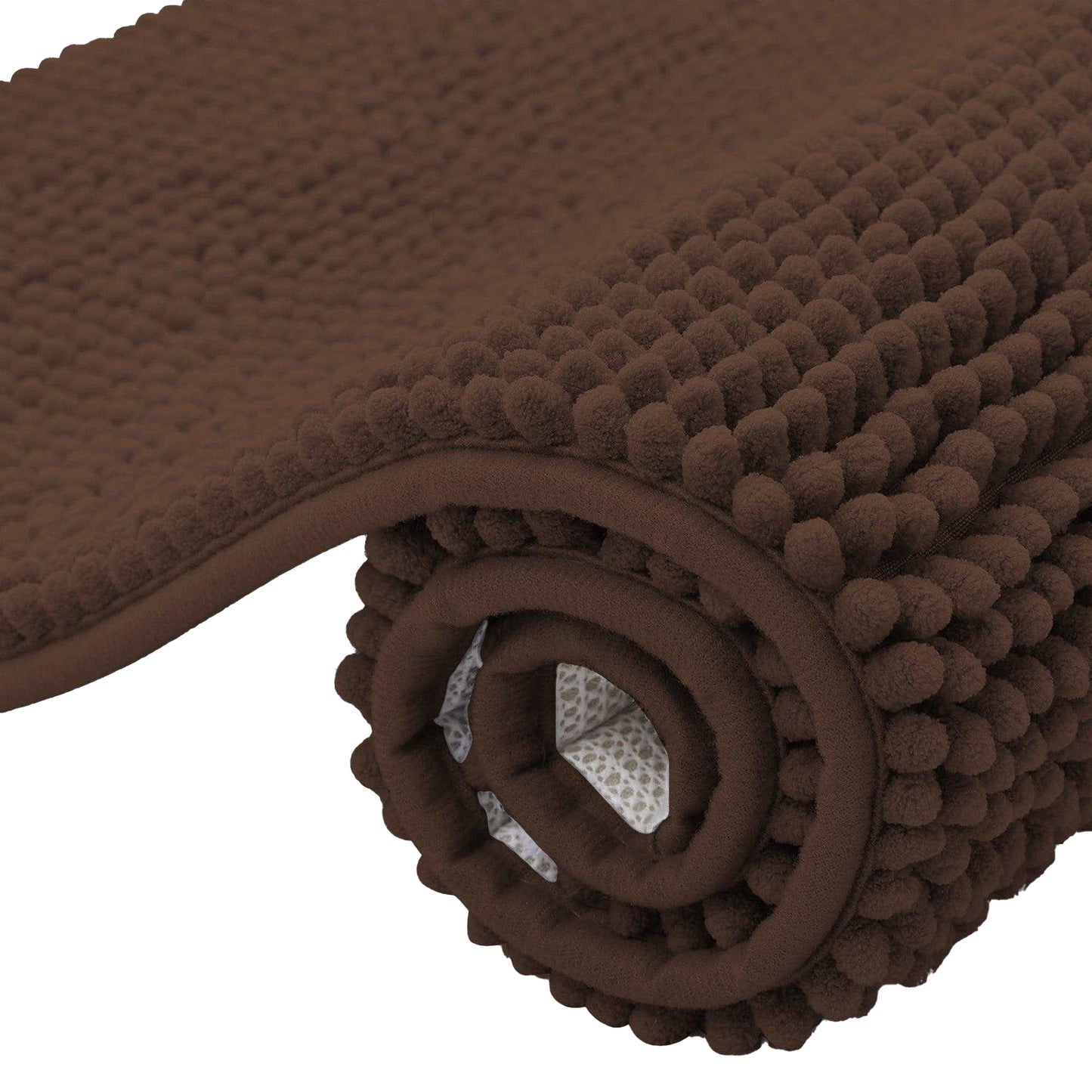 Brown - Front - K Collection Chenille Bath Mat