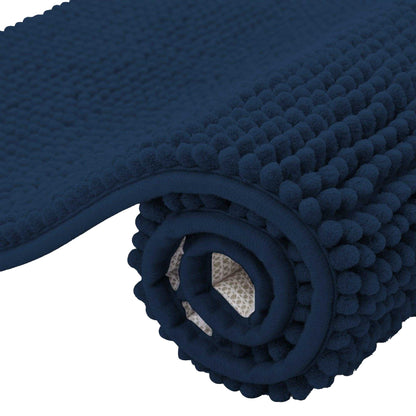 Navy - Front - K Collection Chenille Bath Mat