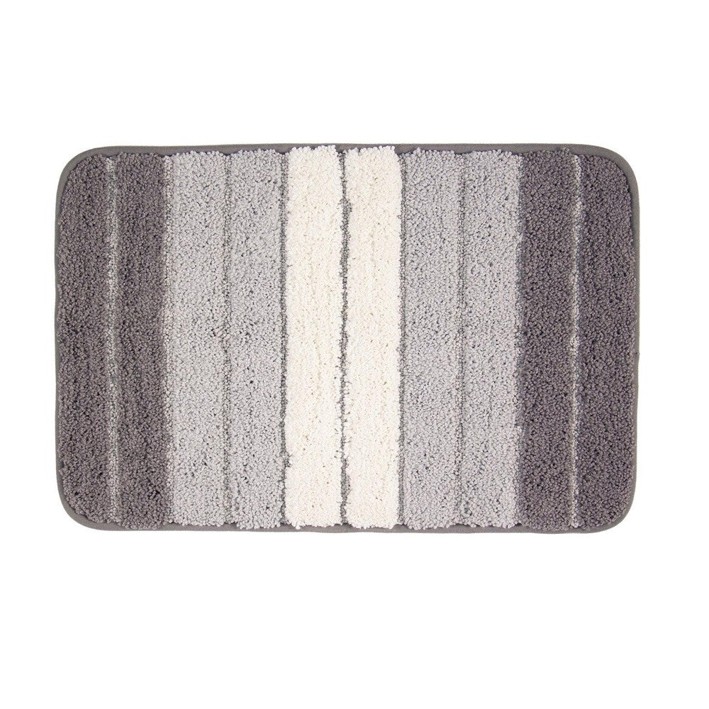 Grey - Front - K Collection Microfibre Bath Mat