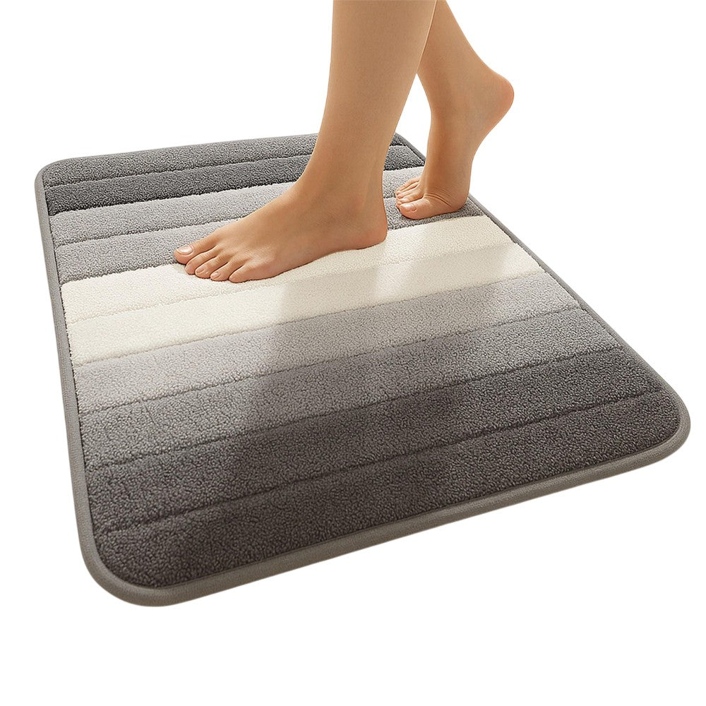 Grey - Back - K Collection Microfibre Bath Mat