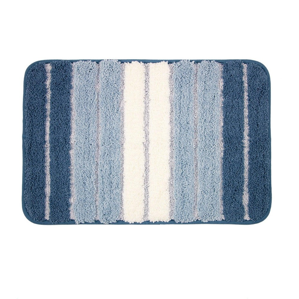 Blue - Front - K Collection Microfibre Bath Mat