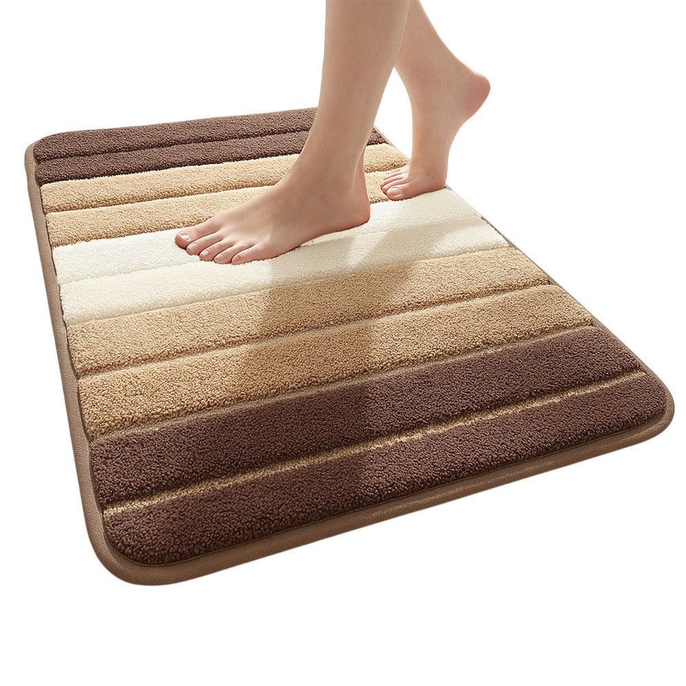 Beige - Back - K Collection Microfibre Bath Mat