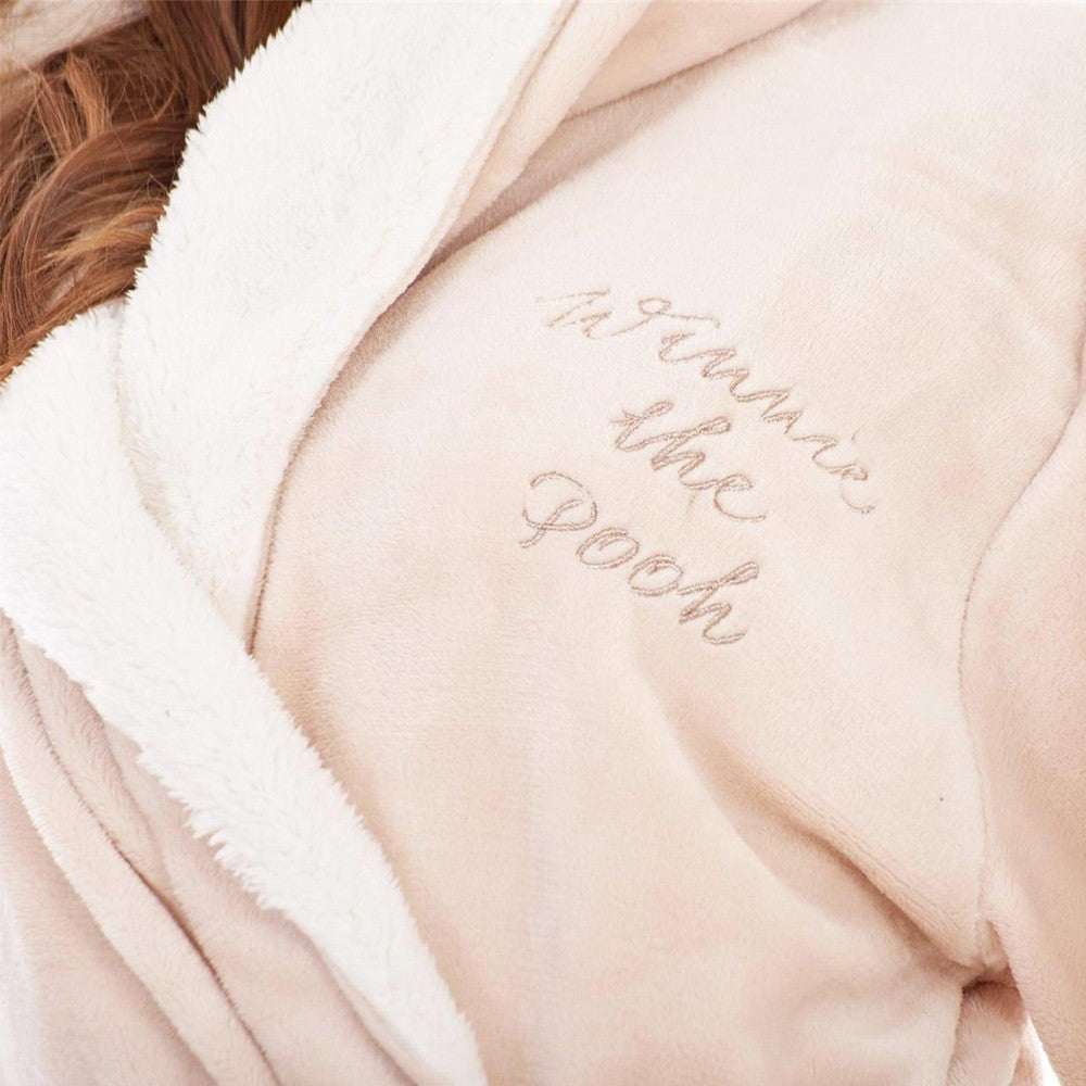 Pink-White - Side - Winnie the Pooh Womens-Ladies Belted Dressing Gown