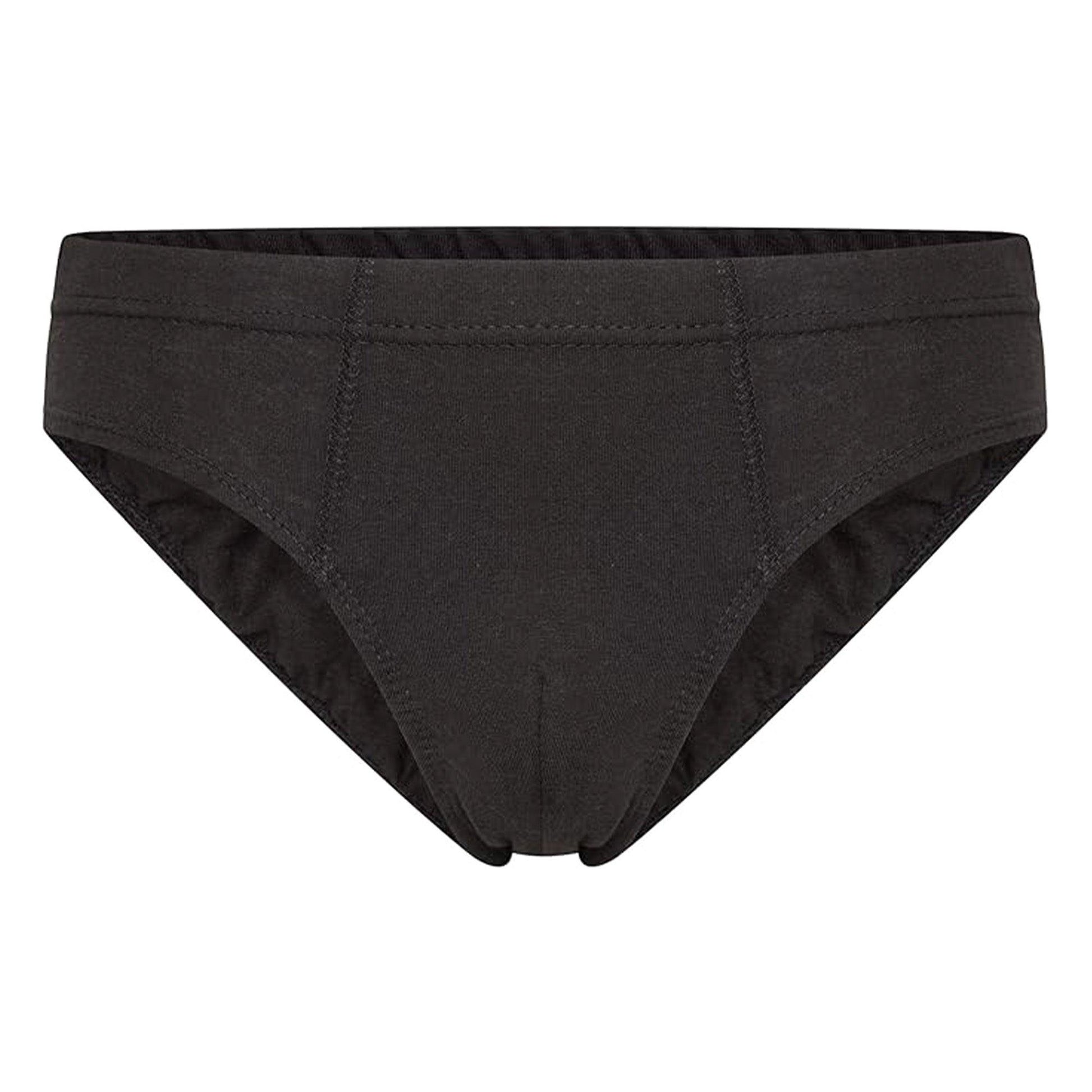 Black - Back - Keanu Mens Cotton Briefs (Pack of 6)