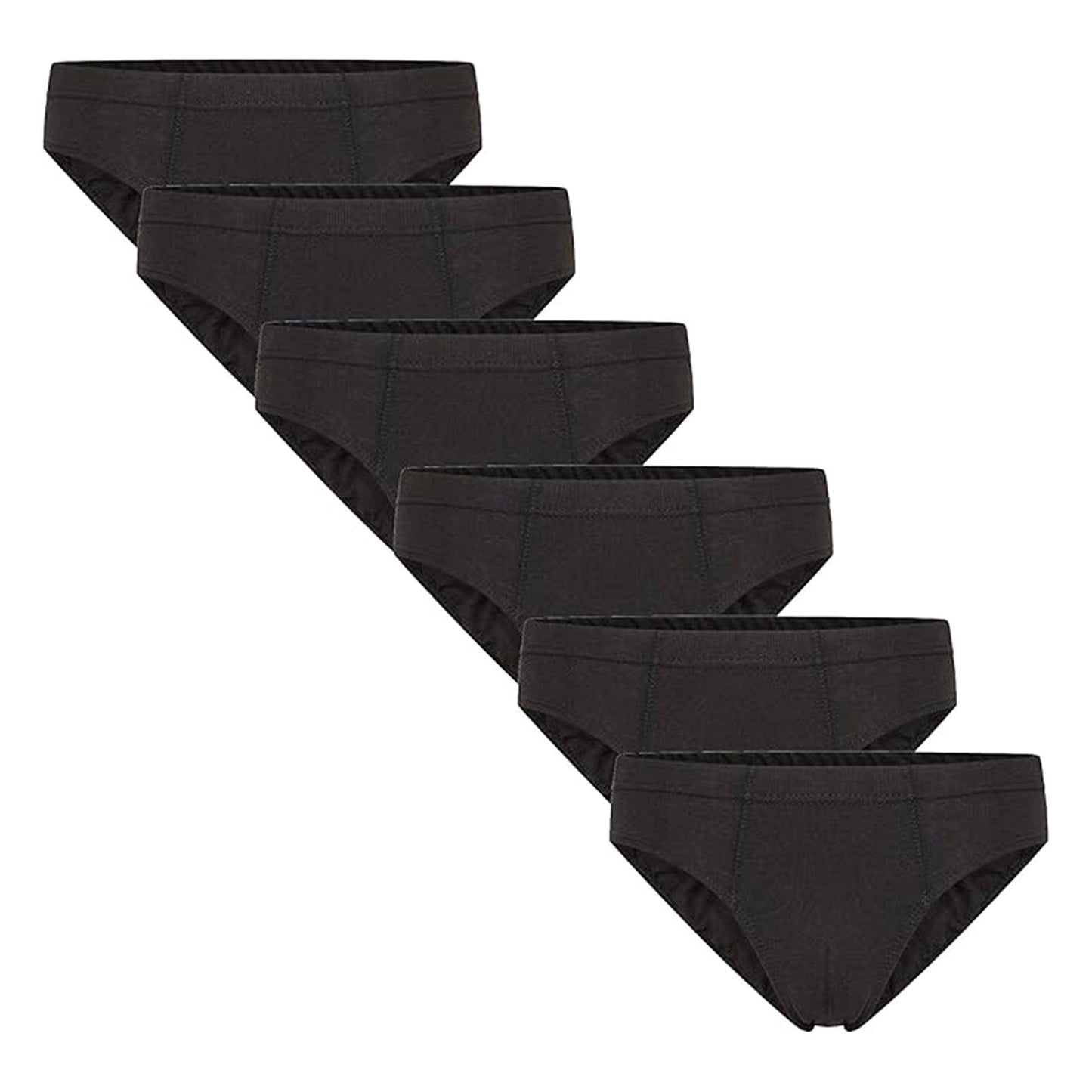 Black - Front - Keanu Mens Cotton Briefs (Pack of 6)