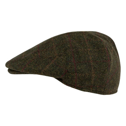 Dark Olive - Side - Jack Pyke Mens Wool Blend Flat Cap