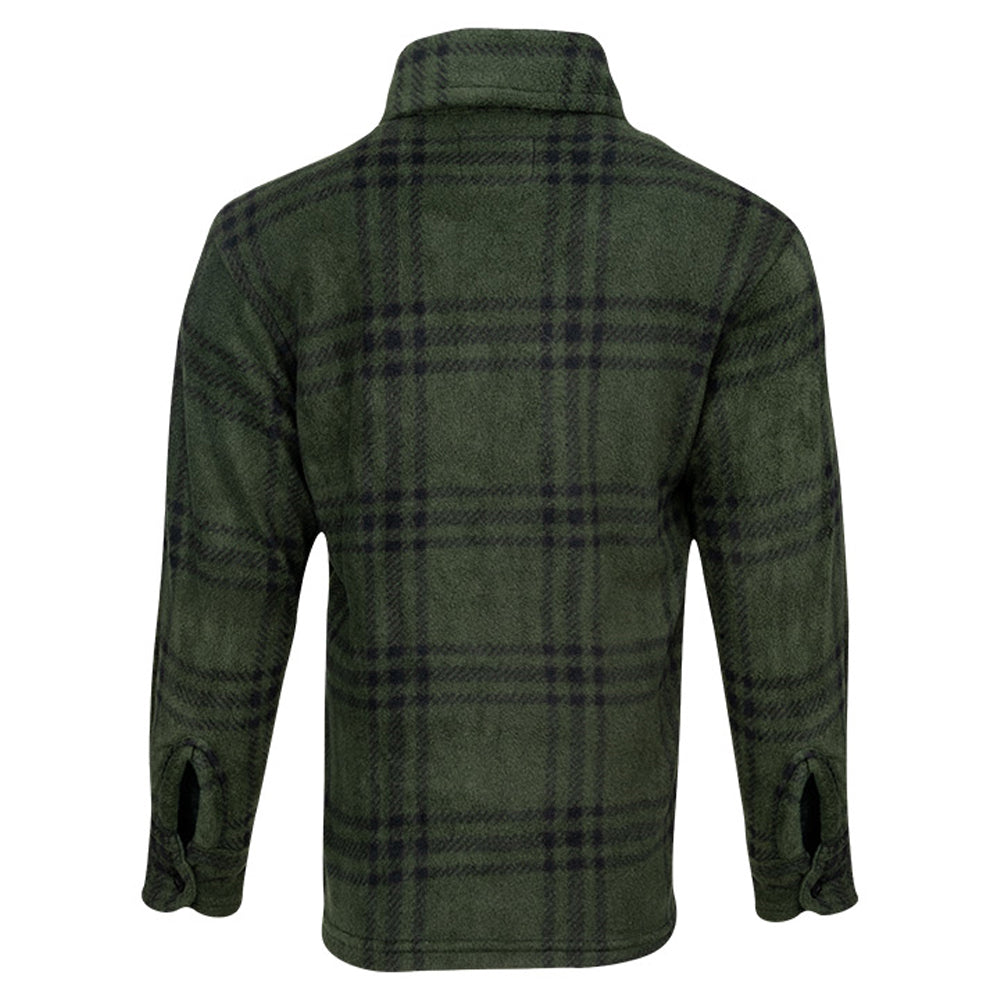 Green - Back - Jack Pyke Childrens-Kids Checked Polar Fleece Shirt