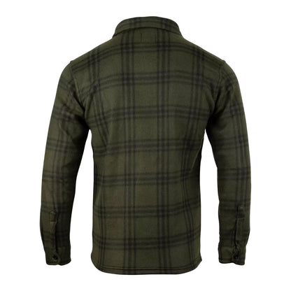 Green - Back - Jack Pyke Mens Checked Polar Fleece Shirt
