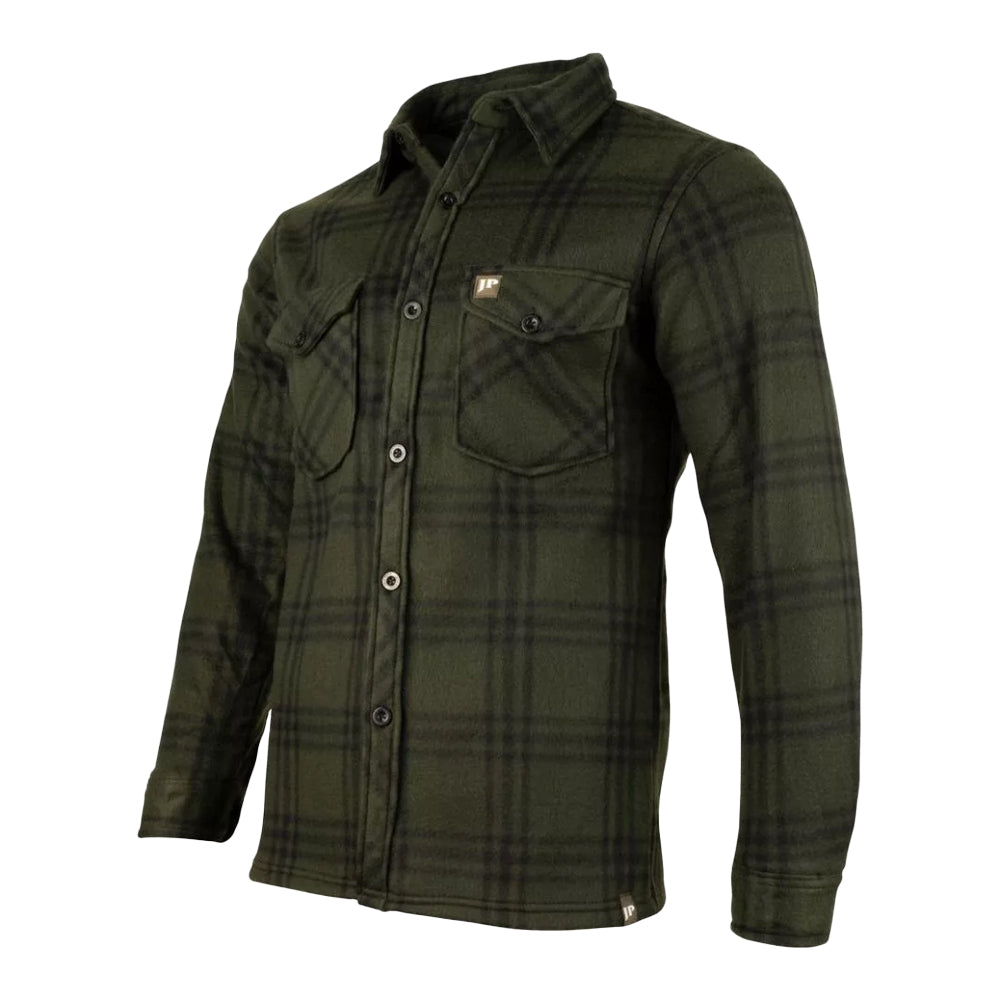 Green - Lifestyle - Jack Pyke Mens Checked Polar Fleece Shirt