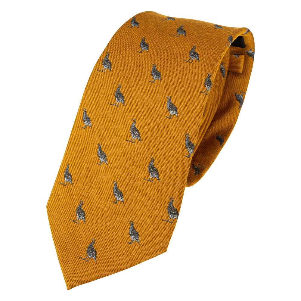 Mustard - Front - Jack Pyke Partridge Silk Tie