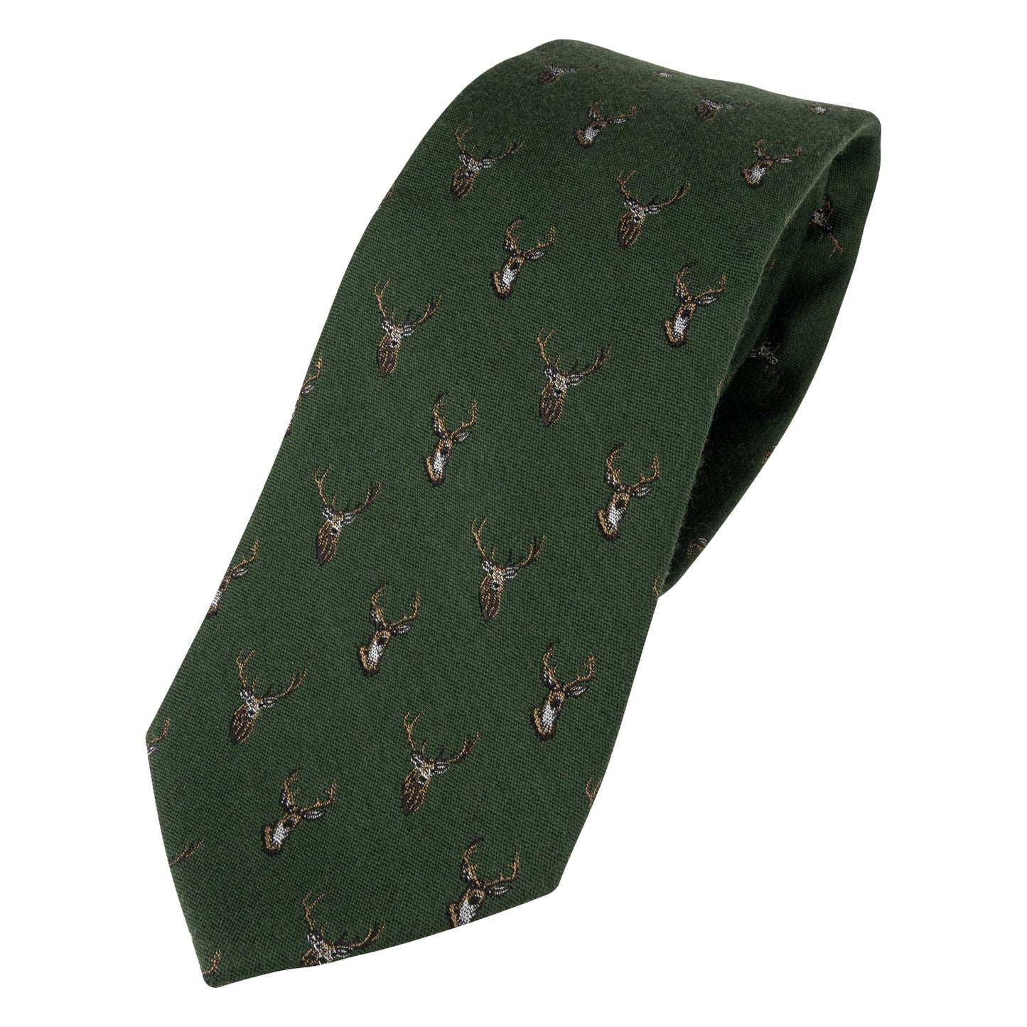 Green - Front - Jack Pyke Stag Silk Tie